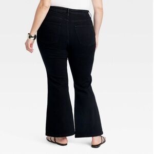 Ava & Viv Women’s Flare High Rise Stretch Jeans Black Tummy Control Sizes 24 /26